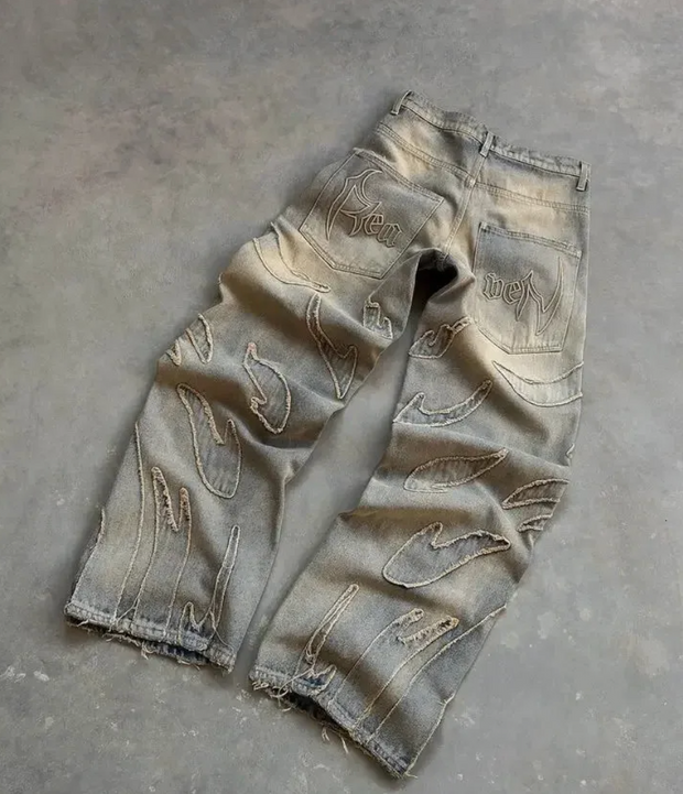 REAVEN EMBROIDERY JEANS