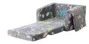 TODDLER GLOW DINO GREY FOLDABLE FOAM SOFA & CHAIR (AGES 1-3)