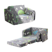 TODDLER GLOW DINO GREY FOLDABLE FOAM SOFA & CHAIR (AGES 1-3)
